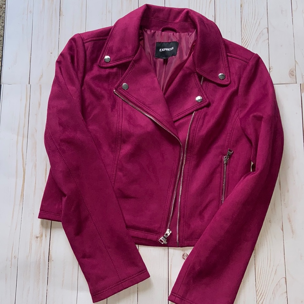 EXPRESS | Fuscia Suede Cropped Jacket